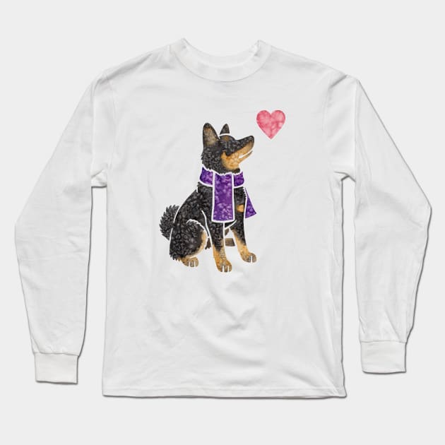 Shiba Inu watercolour Long Sleeve T-Shirt by animalartbyjess